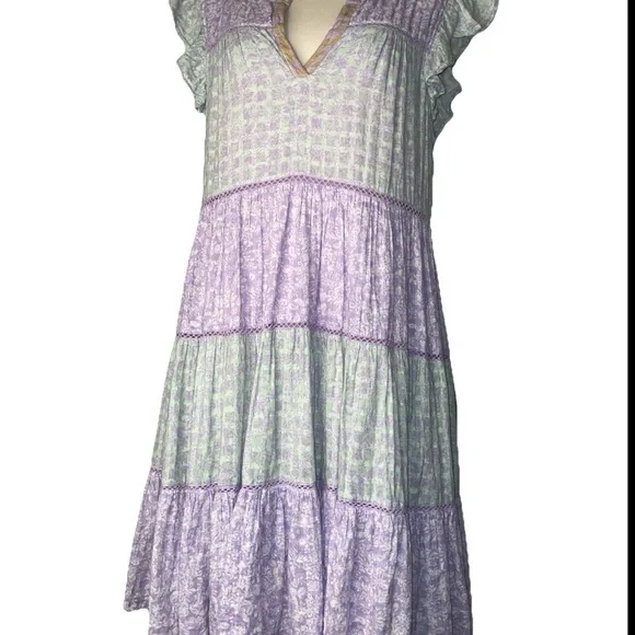 Roller Rabbit Lavender and White Midi Dress - Picture 1 of 9